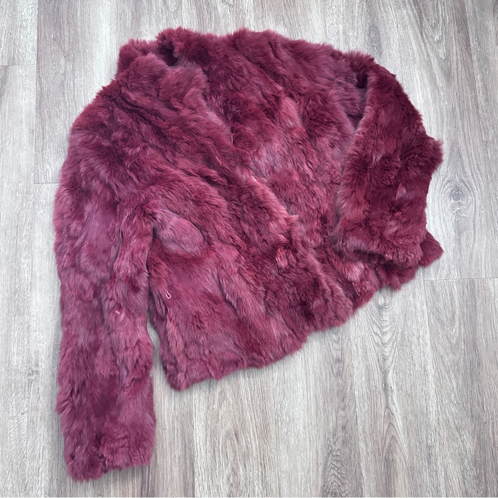 Wilsons Leather Women's Deep Red Fur Jacket M